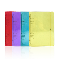 Mini Carpeta de Anillas con Luz Intermitente, Cubierta para Archivador, Carpeta de Hojas Sueltas, Cierre de PVC, 6 Anillas