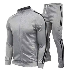 Ensemble survêtement décontracté à capuche pour homme, nouveau style 2026, gris, 100% coton, veste zippée et pantalon, service OEM pour l'hiver - Product Image 5
