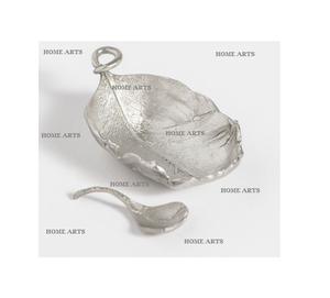 Bol décoratif en aluminium au design tendance, de la plus haute qualité, en forme de feuille, pour collations et dattes, au prix le plus bas - Product Image 3