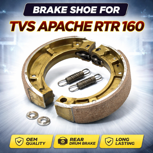 Plaquettes de frein pour TVS Apache RTR 160 |   Jeu de plaquettes de frein à tambour arrière OEM, pièce de rechange pour moto - Product Image 1