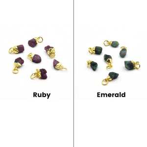 Pierre de naissance pendentif brut taille 5-7mm 12 couleurs pendentif en pierres précieuses brutes Jan à Dec pierre de naissance pendentif fait main prix de gros - Product Image 1