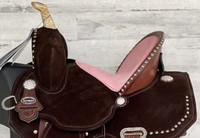 Selle Western en cuir de vachette véritable Kid Wade Tree Fork Premium pour le roping, le ranch, l'équitation anglaise, la course de chevaux, Inde, Barkat, Outre-mer