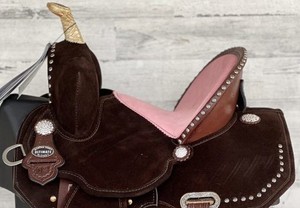 Selle en cuir occidental peau de vache véritable selle pour enfant Wade Tree A Fork Premium Roping Ranch produits de course de chevaux anglais de l'Inde - Product Image 3