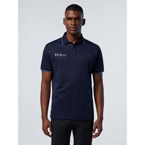 Collezione North Sails AC38 Blu Navy per Polo con Logo Ricamato 100% Cotone Traspirante Alta Qualità Tinta Unita Lunghezza Lunga - Product Image 2