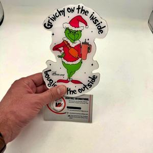 Plaques à cils professionnelles personnalisées avec logo de Noël Grinch, étiquette privée, extension de cils, plaque en acrylique écologique, fleur ovale - Product Image 6