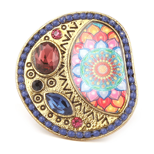 Bague fantaisie pour femme - Dorée - Violette - Product Image 2