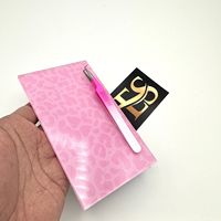 Nouveaux carreaux de cils à imprimé léopard guépard rose blush forme rectangulaire avec aimants pour une forte tenue des cils vente chaude prdouct