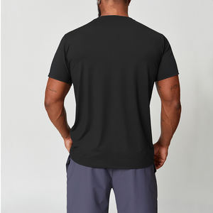 Camiseta Deportiva de Verano para Hombre con Logotipo Personalizado, Ligera, Informal, 88% Poliéster, 12% Elastano, Color Sólido, Manga Corta - Product Image 4
