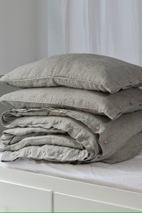 Ensemble de literie Vintage en lin français nouvellement conçu reine King Size housse de couette taies d'oreiller maison hôtel mariage hôpital lavé - Product Image 2