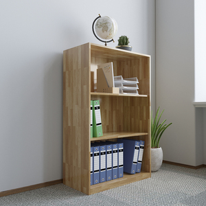 Modern 120cm High 3-Tier Rubberwood <b>File</b> Shelf for Office Organizer & Desktop <b>Storage</b> - Product Image 3