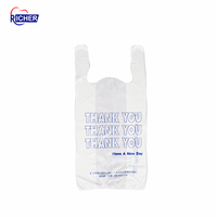 Pas de tarif personnalisé HDPE/LDPE T-Shirt sac en plastique poignée supermarché épicerie biodégradable accepte personnalisé