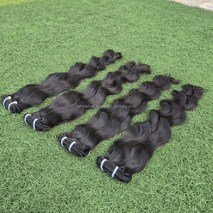 Premium Luxury 14" Natural <b>Body</b> <b>Wave</b> Hair Bundles Original 100% Indonesian Human Virgin Remy Hair Double Weft Hair Extensions - Product Image 1