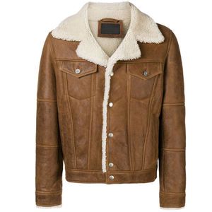 Vestes en cuir pour hommes Streetwear personnalisées Broderie épaisse Fermeture éclair Veste en cuir de moto pour hommes - Product Image 1