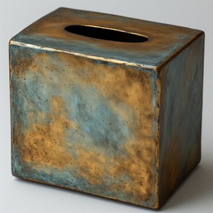 Boîte à mouchoirs en métal décorative artistique, porte-serviettes durable fait à la main avec un design moderne et simple pour une utilisation élégante à la maison - Product Image 3