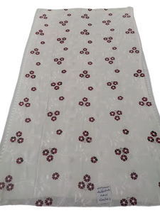 Nouveauté : châle en voile de coton blanc brodé de fleurs, avec strass, pour femmes, doux, respirant, ethnique, arabe, vêtement de pèlerinage, vente chaude - Product Image 3