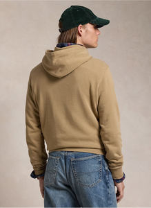 Sweat à capuche décontracté beige pour hommes en coton mélangé doux pull-over avec cordon de serrage et poches pour tous les jours au printemps Logo personnalisé - Product Image 3