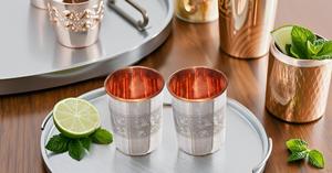 Mint Julep Cup <b>Accessory</b> Set of 2 Luxury Copper Metal <b>Drinkware</b> Scant & Charm Embossed - Product Image 2
