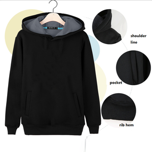 Sweat-shirt à capuche 100% coton biologique brodé pour la salle de sport, entraînement, uni, teint, coupe athlétique pour l'entraînement hivernal, numérique - Product Image 1