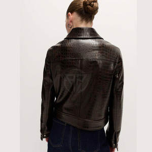 Chaqueta de Cuero con Diseño Elegante para Mujer, Tejida en Invierno, Transpirable, Ecológica, con Relieve Frontal Sólido, de Primera Calidad - Product Image 2