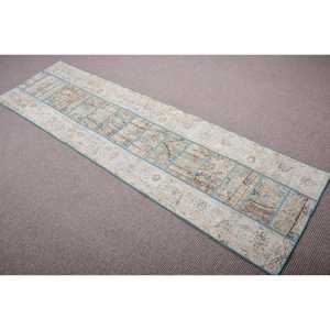 Alfombra Turca, Alfombra de Pasillo de 2,3x8 pies, Alfombra Vintage de Lana Sólida Gris - Product Image 4