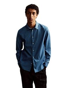 Chemises à col à manches longues texturées en mélange de coton et de lin Coupe régulière Qualité supérieure Marque personnalisée Top pour hommes Tendance Comfort Wear - Product Image 4