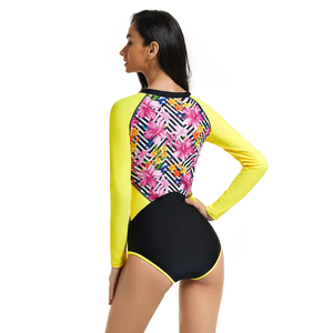 Vente en gros de chemises de surf à manches longues personnalisées pour femmes adultes, imprimées, protection UV UPF 50, polyester/nylon extensible - Product Image 6