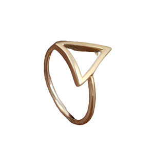 Venta caliente de moda triángulo geométrico anillo de latón joyería para mujer regalo personalizado para mamá pequeño anillo apilable - Product Image 1