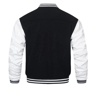 Veste universitaire en cuir véritable pour hommes, en mélange de laine avec polaire chauffante et enduite pour l'hiver, taille XL pour garçons - Product Image 2