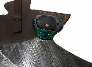 Cuchillo Ullu hecho a mano con hoja de Damasco azul, cuchillo de cocina de acero con mango de madera para uso en la cocina - Product Image 2