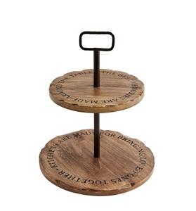 Plateau de service à plusieurs niveaux Sentiment en bois Plateau de charcuterie Plateau de fromage Plateau décoratif Taille personnalisée Couleur bois naturel - Product Image 1