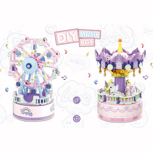 Custom Online Wholesale <strong>Supplier</strong> Ferris Wheel Carousel Christmas Tree Contixo Bricks Toy Diy Music Box <strong>Building</strong> Block <strong>Set</strong> - Product Image 5