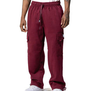 กางเกงคาร์โก้แบบสปอร์ตเอวสูงของผู้ชายกางเกงผูกเชือกปิดผ้าฟลีซกันรอยยับสำหรับออกกำลังกายในฤดูหนาวสีสะดอก - Product Image 5