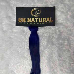 Coloré Clip-In Texture ondulée Midnight Purple Streaks Produit de cheveux humains 100% Real Remy Indian Hair Extensions - Product Image 6