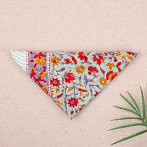 Bandana en coton floral imprimé à la main, foulard pour la tête, bandeau d'été, bandana de plage, accessoire de festival - Product Image 5