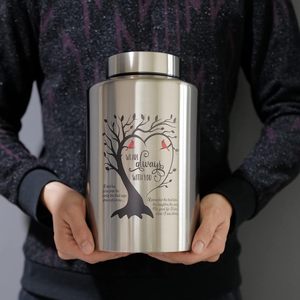 220 Lbs <b>Large</b> <b>Urns</b> for Adult Male Female Ashes Decorative Cremation <b>Urn</b> for Human Ashes Always with You Silver Custom Size - Product Image 2