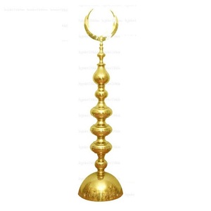Minaretes de latón hechos a mano de alta calidad, artesanías árabes de estilo religioso con decoración hermosa de Metal con acabado pulido - Product Image 1