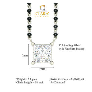 Compre un Conjunto de Mangalsutra de Plata Pura, Joyería Fina con Diamante de Corte Esmeralda Chapado en Oro, para Regalo de Boda o Fiesta para Esposa - Product Image 3