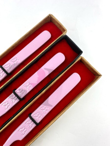 IGH uality 90 egegree ILAC olor owowder oating 45 Degree utterfly rrint urded yyelash xtension xweezers eauty nnstruents - Product Image 4