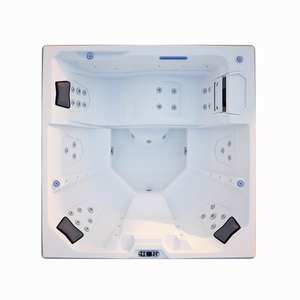 Jacuzzi de Lujo para Exteriores con Cubierta Elevadora, Jacuzzi para 3 Personas con Elevador, Altavoces, Limpieza, Jets, Máquina - Product Image 1