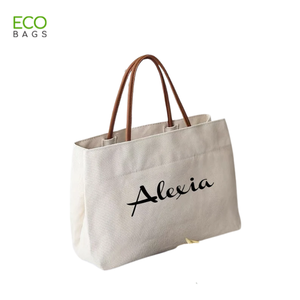 Bolsas de lona de algodón básicas de moda 2023, correa de PU, precio de fábrica al por mayor, cierre abierto para bolsas de cosméticos de maquillaje de viaje, estuches - Product Image 1