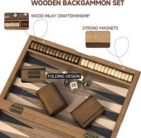 Jeu de société de backgammon pliant en bois de qualité supérieure de niveau expert avec incrustation d'étoiles Design Home Travel Educational DIY Strategy Puzzle