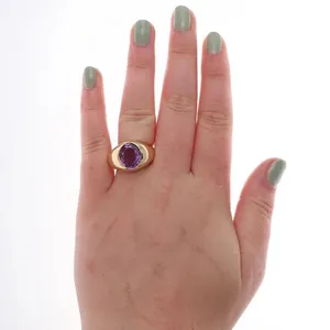 Anillo de obispo de plata 925 para hombre con amatista cortada de 2,50 quilates para compromiso, boda o regalo de aniversario - Product Image 5