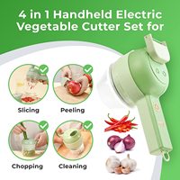 ZES 4-en-1 : Hachoir Électrique Portable Sans Fil en Acier Inoxydable, Rechargeable par USB, pour Légumes et Ail