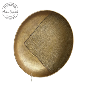 ถาดตกแต่งสีทองทรงกลมที่มีสไตล์พร้อมการออกแบบพื้นผิวที่สมบูรณ์แบบสำหรับผู้จัดโต๊ะอาหารและตกแต่งบ้าน - Product Image 1