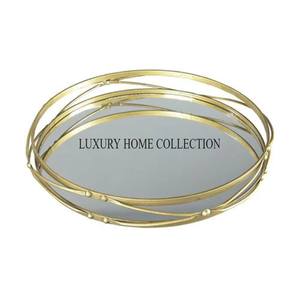 Durable and stylish metal glass <b>mirror</b> <b>tray</b> <b>with</b> reflective surface for modern classic and contemporary room decorations - Product Image 2