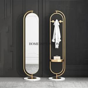 Aspecto más atractivo Suministro directo de fábrica Venta caliente Marco de metal resistente chapado en oro de alto grado Espejo de piso de la mejor calidad - Product Image 4