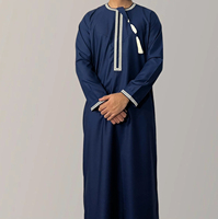 Prix abordable col rond manches longues Juba 2025 fabricant professionnel nouveau style de vêtements islamiques arabe Jubba Thobe