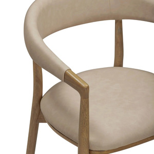 Chaise de salle à manger moderne en chêne, fauteuil rembourré, chaise d'appoint rembourrée pour salle à manger, hôtel, restaurant - Product Image 5