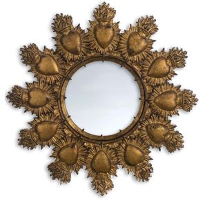 Miroir mural vintage en argent Milagro, cœur sacré en relief, cœur de rose, art artisanal mexicain, décoration d'intérieur, miroir Milagro - Product Image 5