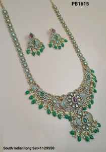 <b>Indian</b> Traditional Ethnic Gold Plated Copper Bridal Wedding Jewelry <b>Set</b> for Women Earrings and <b>Necklace</b> <b>Set</b> - Product Image 2